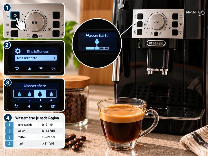 De’Longhi Magnifica S Wasserhärte einstellen – welche Einstellung ist richtig?